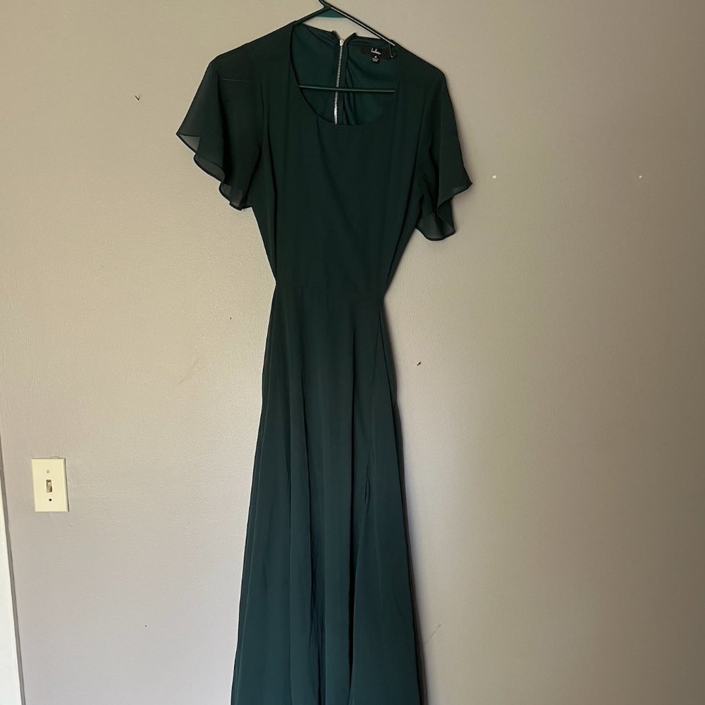 Lulus Garden Bliss Cutout Bridesmaid/Evening Maxi Dress - Emerald Green
